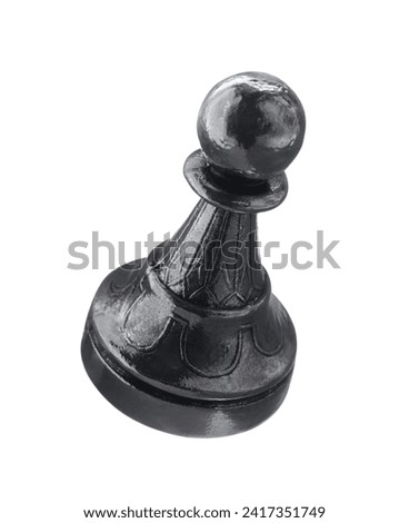 One black chess pawn isolated on white Royalty-Free Stock Photo #2417351749