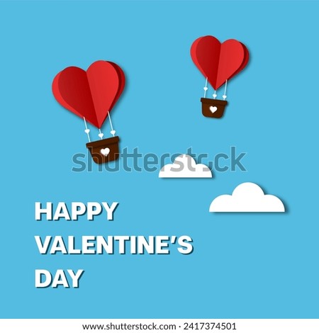 Happy Valentine's day card, paper art