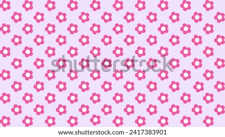 Purple seamless pattern with pink flowers