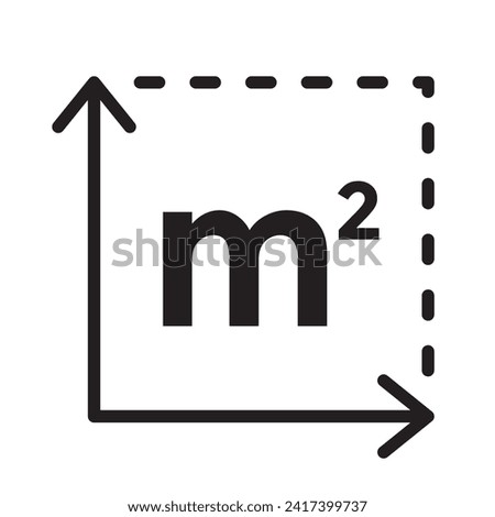 square meter icon, m2, vector illustration  Royalty-Free Stock Photo #2417399737