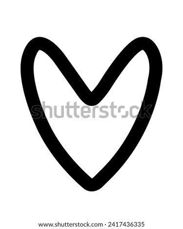 Heart clip art design on plain white transparent isolated background for card, shirt, hoodie, sweatshirt, apparel, tag, mug, icon, poster or badge
