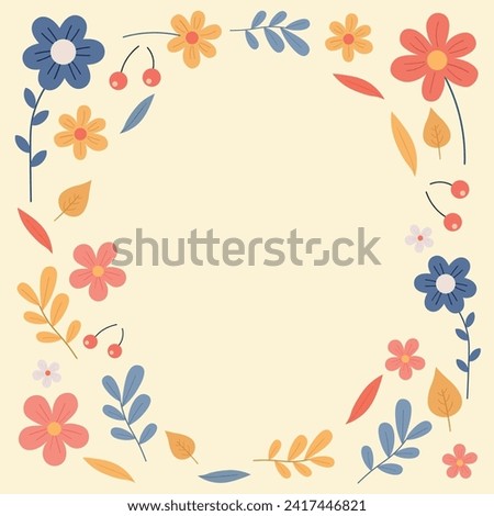Hand drawn floral background flat design