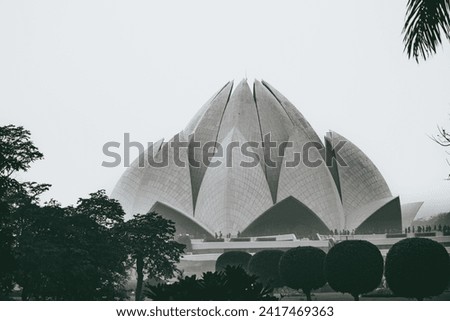Delhi, India - January 13th 2024 - Picture of Lotus Temple, Delhi.
