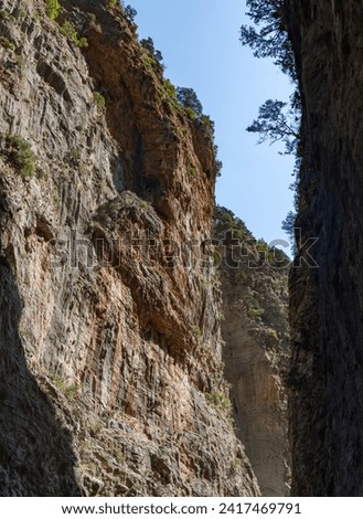 A picture of the imposing Iron Gates of Samaria Gorge.
