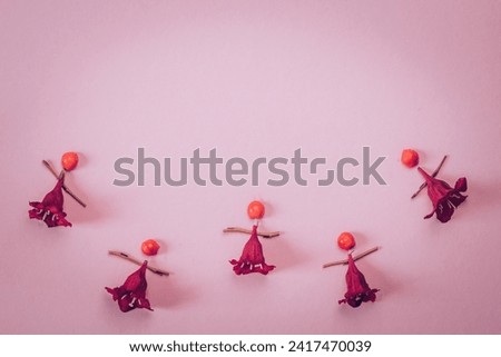 female figures made from flowers, isolated