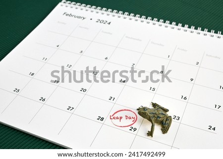 Happy Leap day or leap year. Calendar page 29 February. Royalty-Free Stock Photo #2417492499