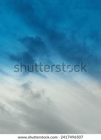 This is a dark blue sky upper and foggy in lower  Royalty-Free Stock Photo #2417496507