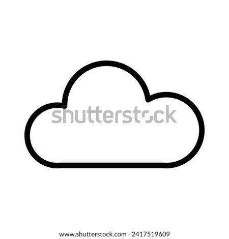 black line icon simple cloud isolated on white background