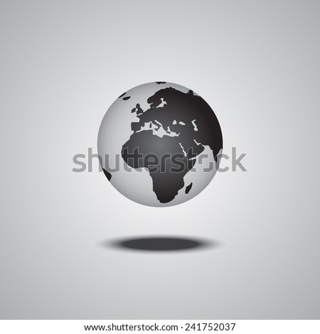 vector globe with smooth shadow
