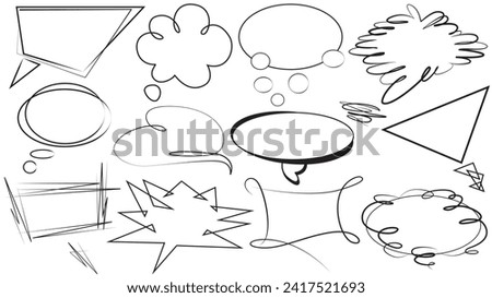 Vector set of various speech bubbles, speech balloons, black and white icons.