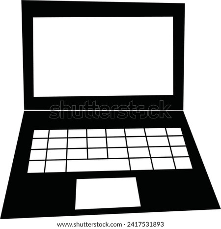 Black and White Laptop Clip Art