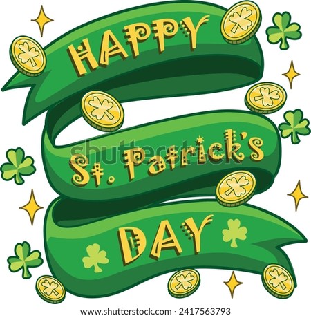 Celebration of St. Patrick's Day in Ireland, at 17 March. Luck the Irish. Color icon set for St. Patrick's Day. Ireland vector icon. Saint Patrick's Day green icon clip art. Patrick's day with bow