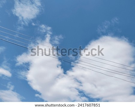 natural beautiful white cloudy blue sky