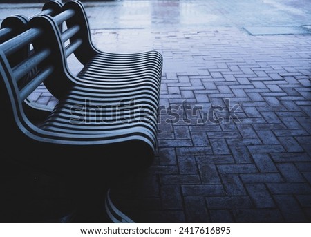 custom made white benches stock photo