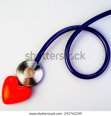 Medical stethoscope and heart valentine