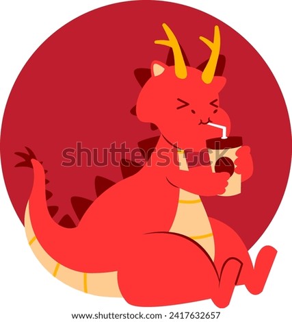 Red Dragon Chinese New Year Element