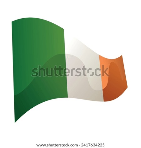 Flag of Ireland on white background