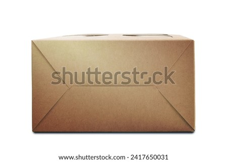 Bottom of cardboard Box isolated on white background.
