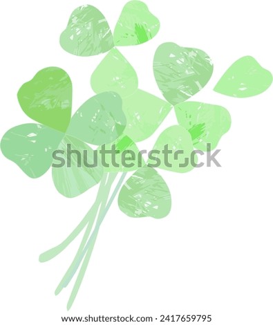 Vector illustration of a bunch of textured clover leaves