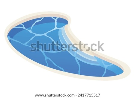 Swimming pool. Isometric home pool icon. Web design isolated on white background. Vector illustration