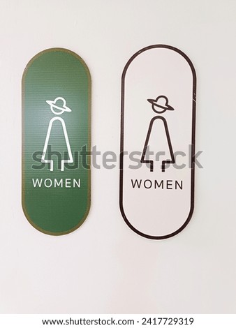 Symbol sign, restroom for women