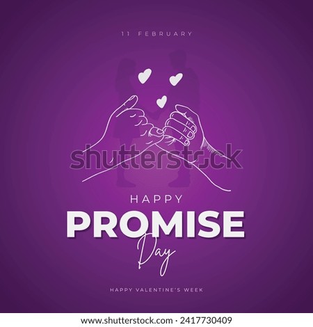 Happy Promise Day Post and Greeting Card. 11 February - Promise Day of Valentine's Week Vector Illustration Royalty-Free Stock Photo #2417730409