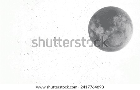 Moon Pictures on White Backgound
