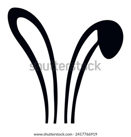 Cute Easter bunny, rabbit, hare cartoon ears illustration. Hand drawn style flat design, isolated vector. Holiday clip art, seasonal card, banner poster, element