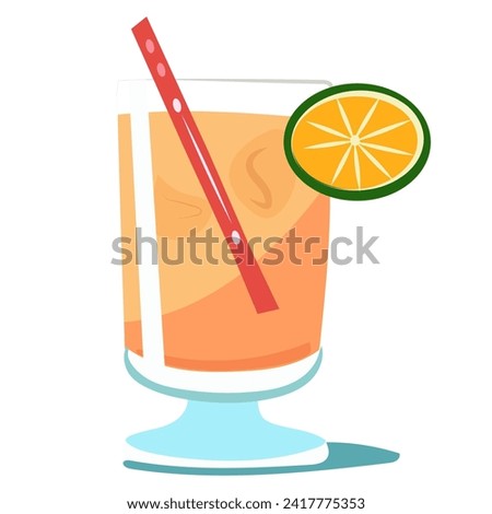 Cocktail of colorful set. This summer cocktail showcases its juicy colors, making it delicious choice for projects related to beach vacations or tropical getaways. Vector illustration.