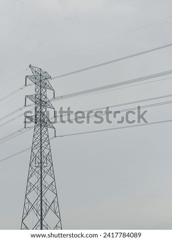 High voltage power lines are very beautiful Royalty-Free Stock Photo #2417784089