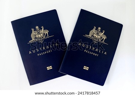 Closeup of Australian Passports for International Travel 