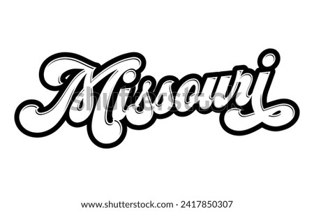 Missouri hand lettering design calligraphy vector, Missouri text vector trendy typography design