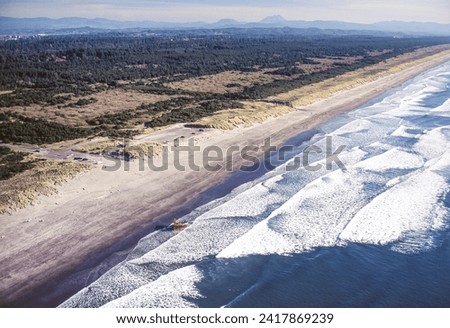 Aerial image of Fort Stevens, Oregon, USA Royalty-Free Stock Photo #2417869239