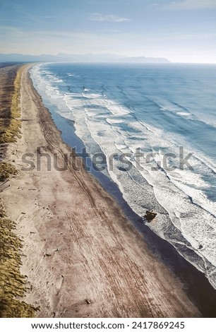 Aerial image of Fort Stevens, Oregon, USA Royalty-Free Stock Photo #2417869245