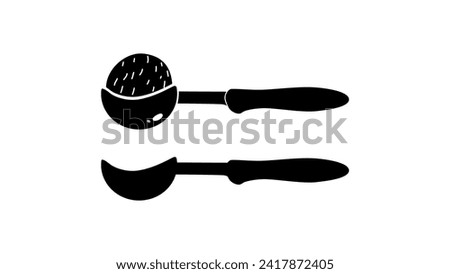 ice cream scoop sign, black isolated silhouette Royalty-Free Stock Photo #2417872405