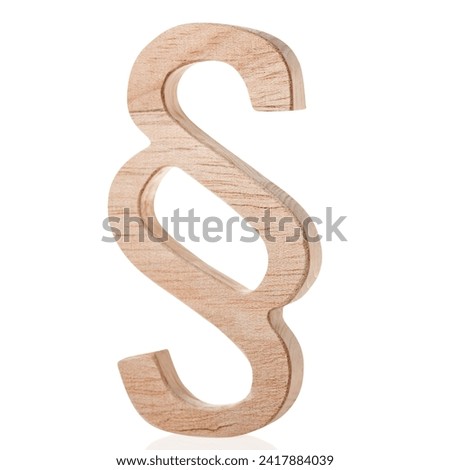 Section sign made from wood isolated on white background Royalty-Free Stock Photo #2417884039