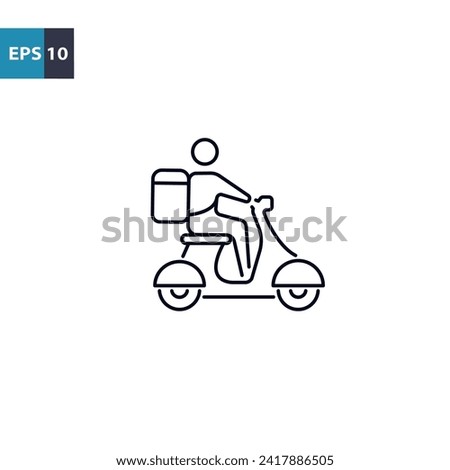 Delivery man outline icon Vector illustration