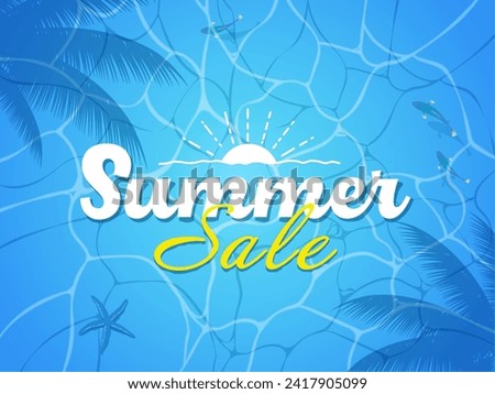 Summer sale banner image illustration of sea water surface