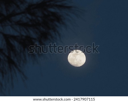 moon with dark sky in selective focus 