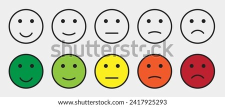  "Emoticon Expressions: Diverse Feedback Icons - different moods" Royalty-Free Stock Photo #2417925293
