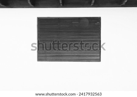 louvers shutter on the wall. louvers shutter facade. louvers shutter exterior. Royalty-Free Stock Photo #2417932563