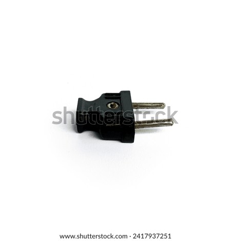 Black regular flat plug isolated on white background