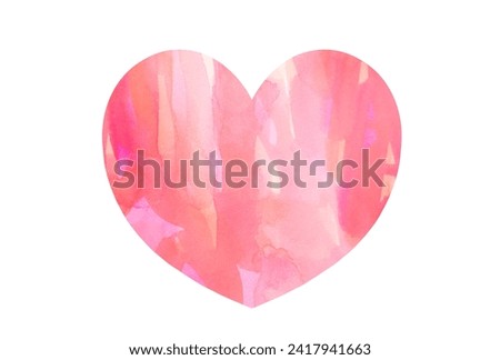 clip art of red heart in watercolor style