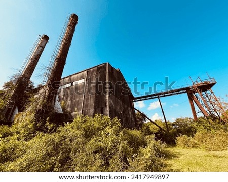 Wide picture of abandoned sugar factory on sri lanka