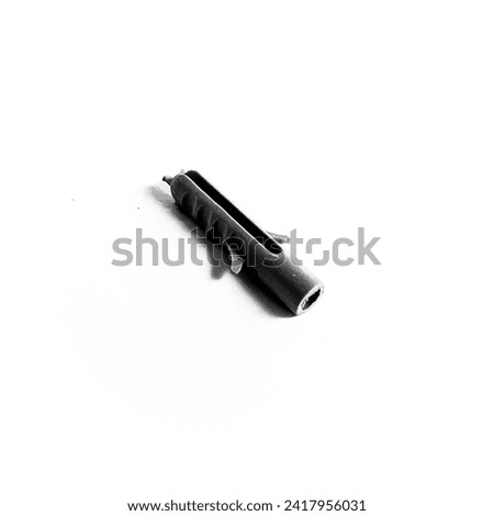Plastic Nails Mounted on Wall Fastening Screws and Installation Anchors Wall Mounting Expansion Screws isolated on white background