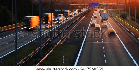 Controlled-access highway in Poznan, Poland Royalty-Free Stock Photo #2417960351