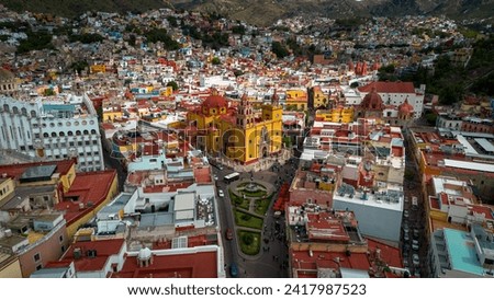 Panoramic photography of the center of Guanajuato where you can see the best-known places in the city.