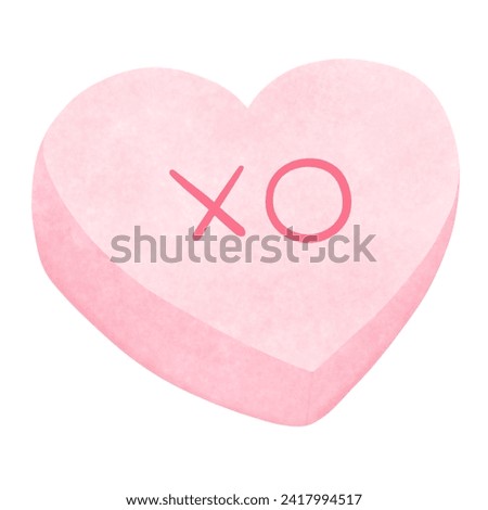 Watercolor pink valentine marshmallow heart clipart. Sweet and romantic dessert illustration for cards and decoration.