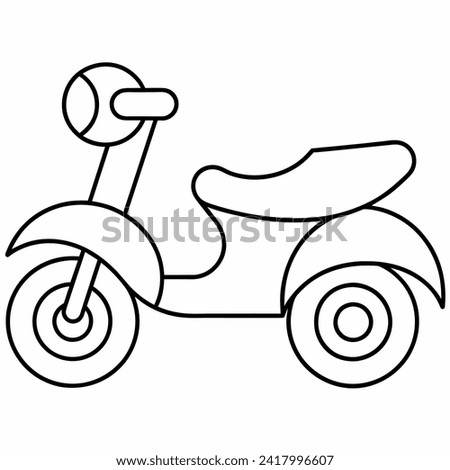 motorcycle black and white vector illustration for coloring book