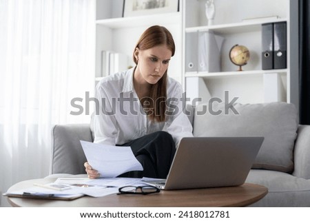 Stressed young woman has financial problems with credit card debt to pay utmost show concept of bad personal money and mortgage pay management crisis. Royalty-Free Stock Photo #2418012781